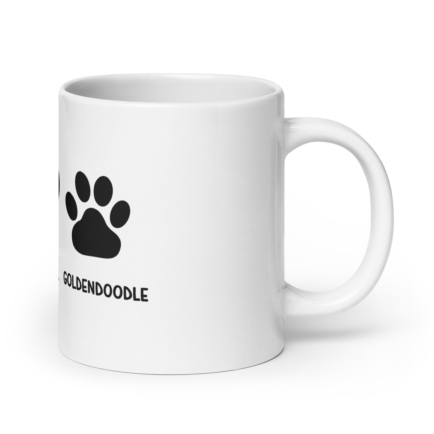 Peace Love Goldendoodle White Glossy Mug