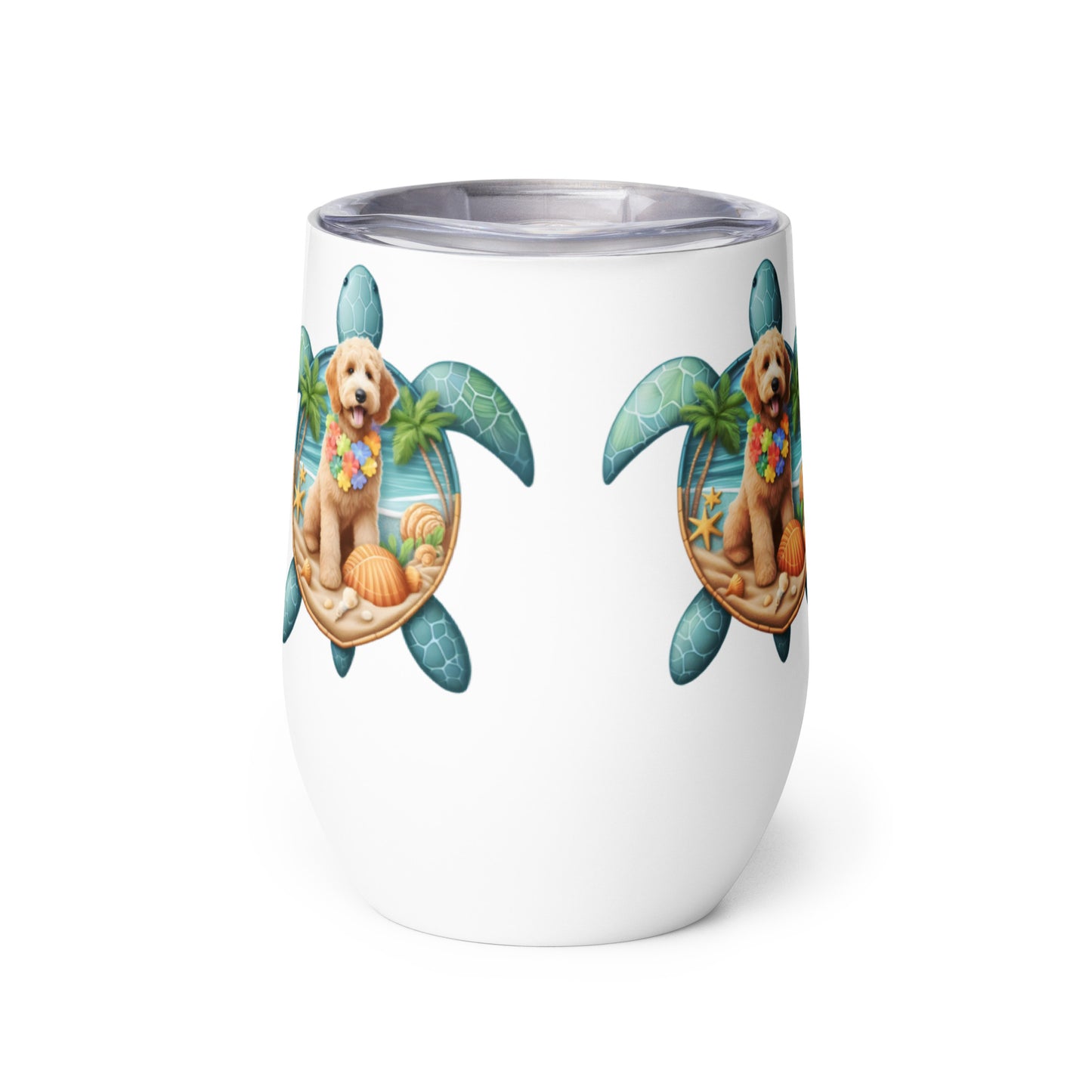 Sea Turtle Doodle Wine Tumbler