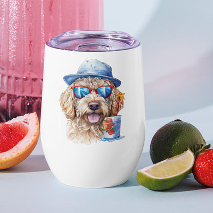 Apricot Doodle Wine Tumbler