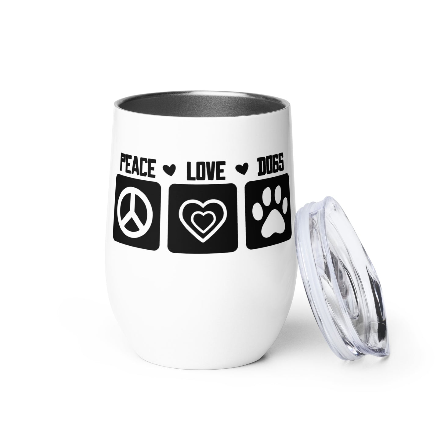 Peace Love Dogs Wine tumbler