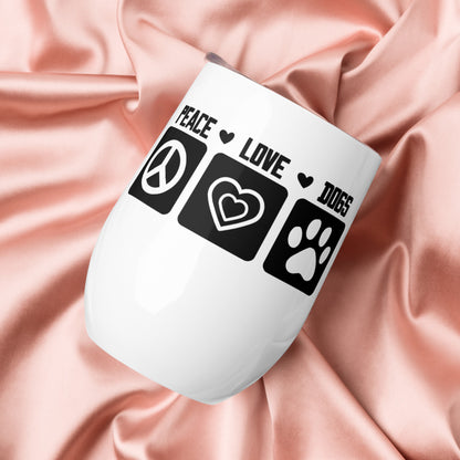 Peace Love Dogs Wine tumbler