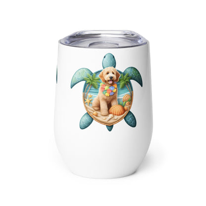 Sea Turtle Doodle Wine Tumbler