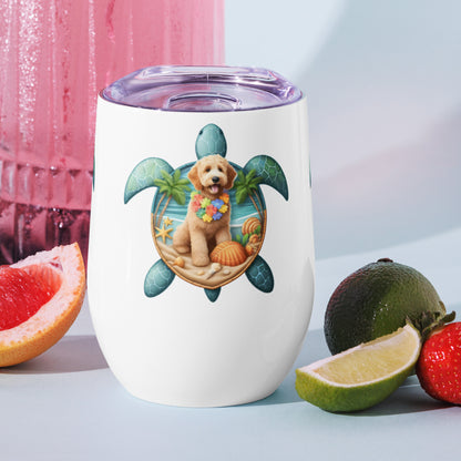 Sea Turtle Doodle Wine Tumbler