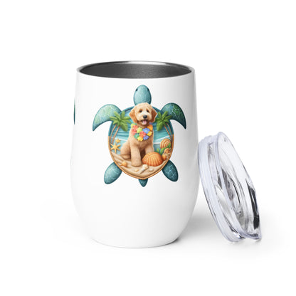 Sea Turtle Doodle Wine Tumbler