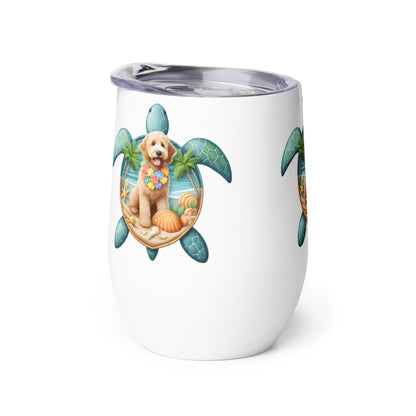 Sea Turtle Doodle Wine Tumbler