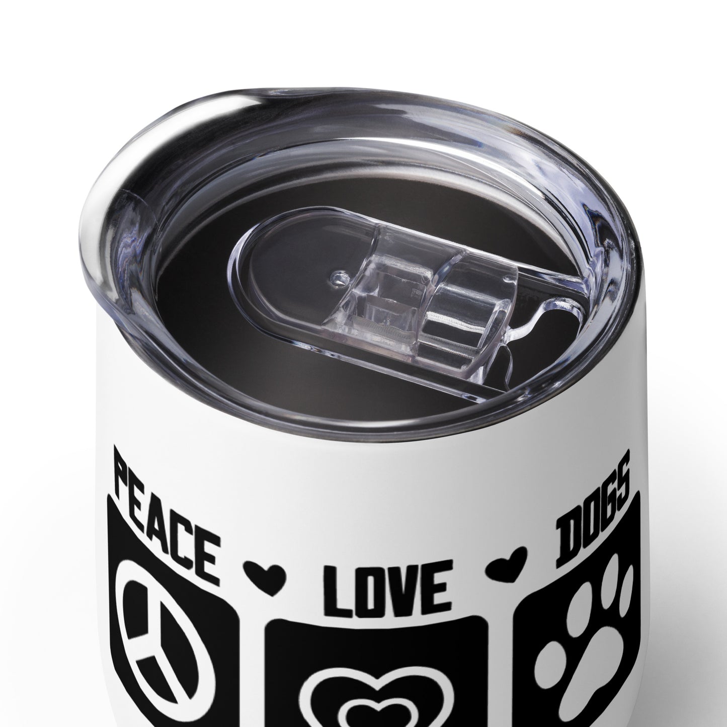 Peace Love Dogs Wine tumbler