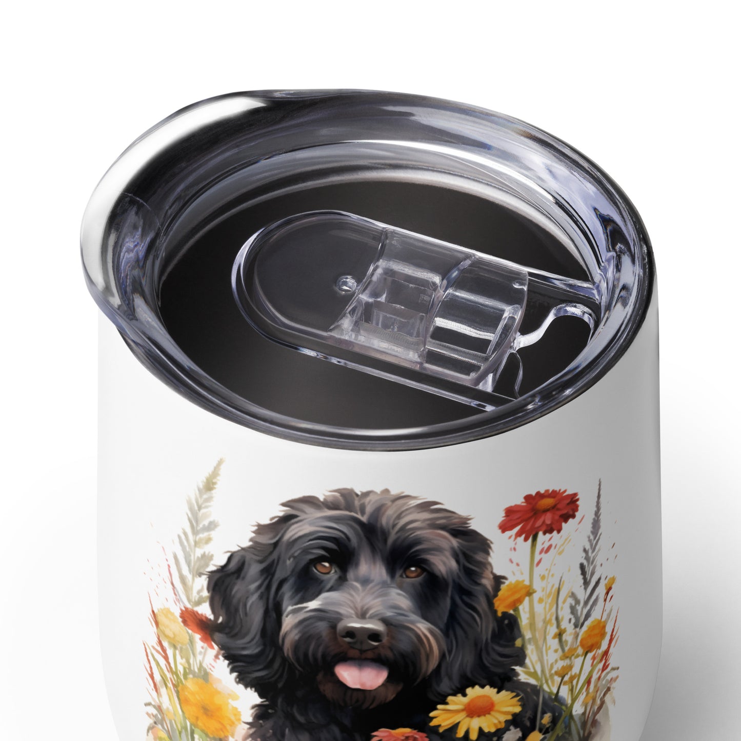 Black Doodle Wine Tumbler