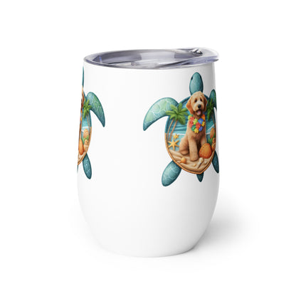 Sea Turtle Doodle Wine Tumbler