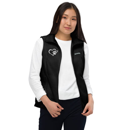 Heart Paw Embroidered Women’s Columbia Fleece Vest