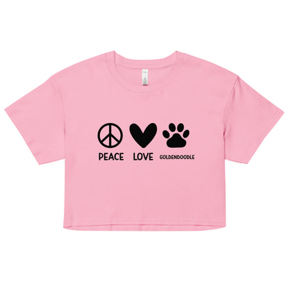 Peace Love Goldendoodle Women’s Crop T Shirt