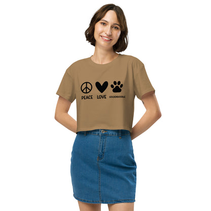 Peace Love Goldendoodle Women’s Crop T Shirt