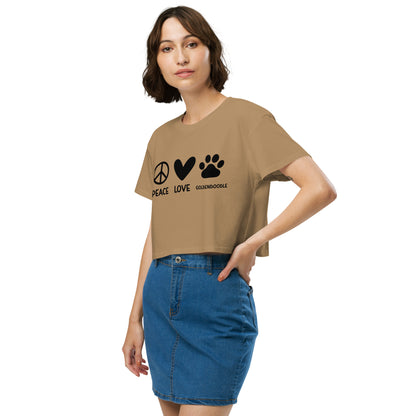 Peace Love Goldendoodle Women’s Crop T Shirt