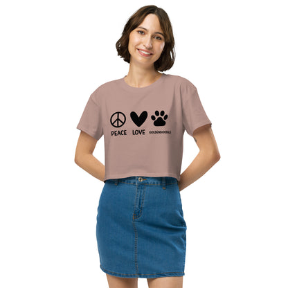 Peace Love Goldendoodle Women’s Crop T Shirt