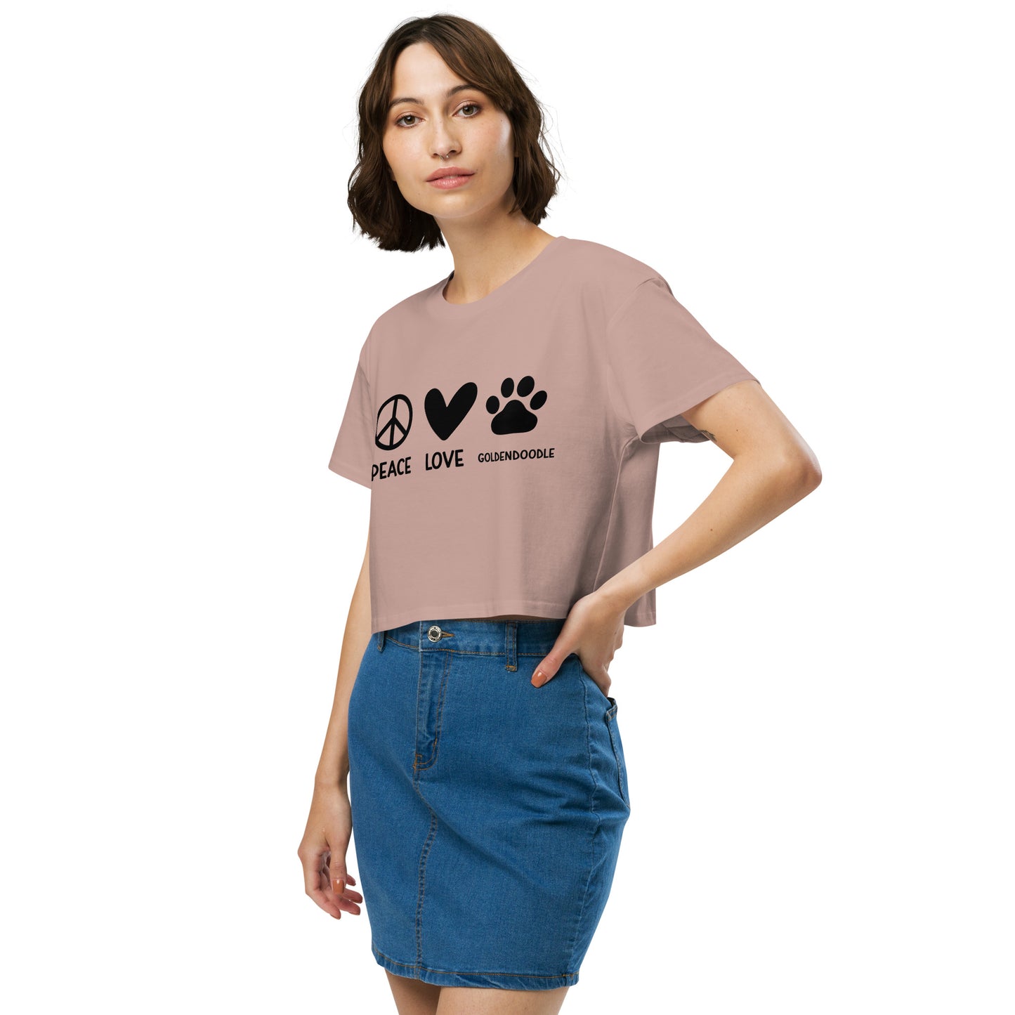 Peace Love Goldendoodle Women’s Crop T Shirt