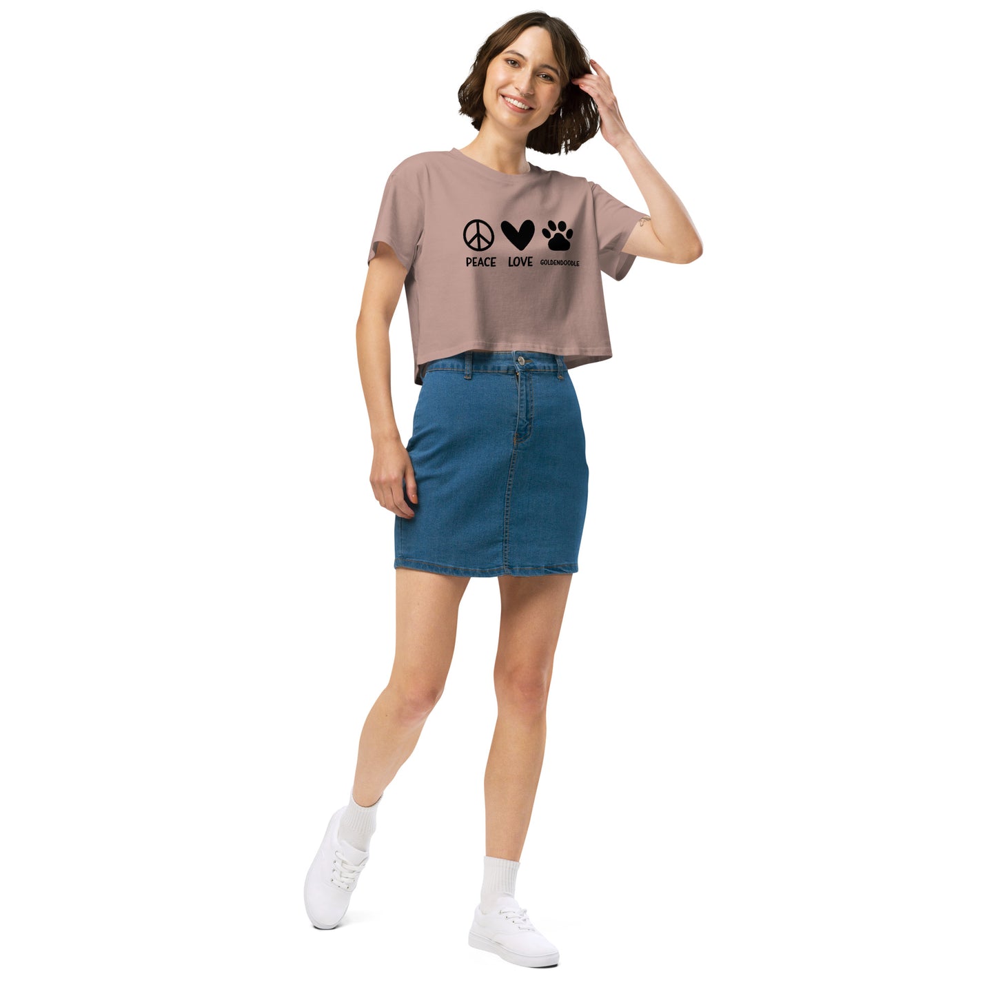 Peace Love Goldendoodle Women’s Crop T Shirt