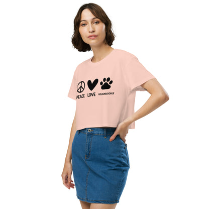 Peace Love Goldendoodle Women’s Crop T Shirt