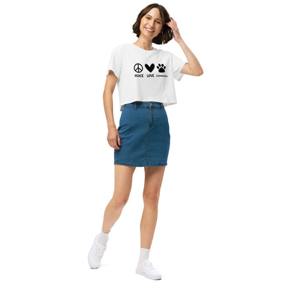 Peace Love Goldendoodle Women’s Crop T Shirt