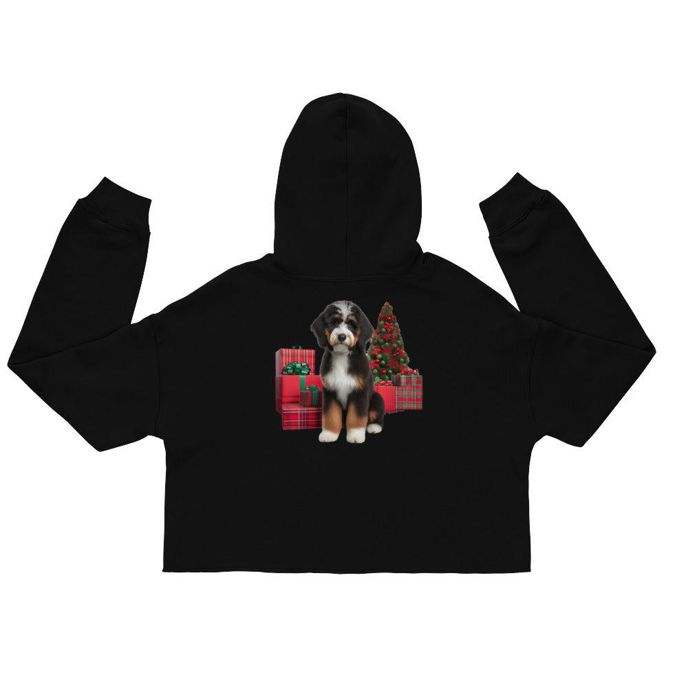 Bernedoodle Christmas Crop Hoodie