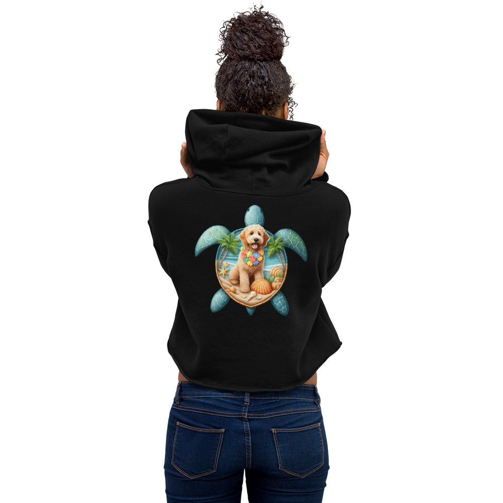 Sea Turtle Doodle Crop Hoodie