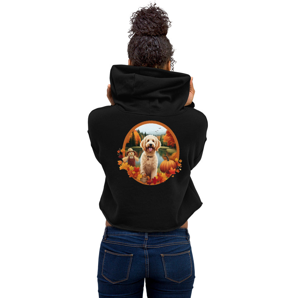 Fall Doodle Crop Hoodie