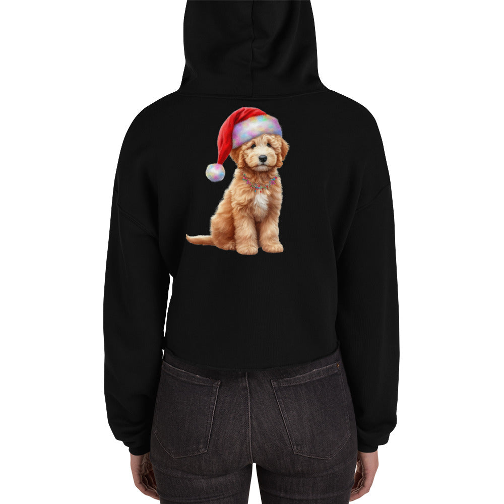 Santa Doodle Puppy Crop Hoodie