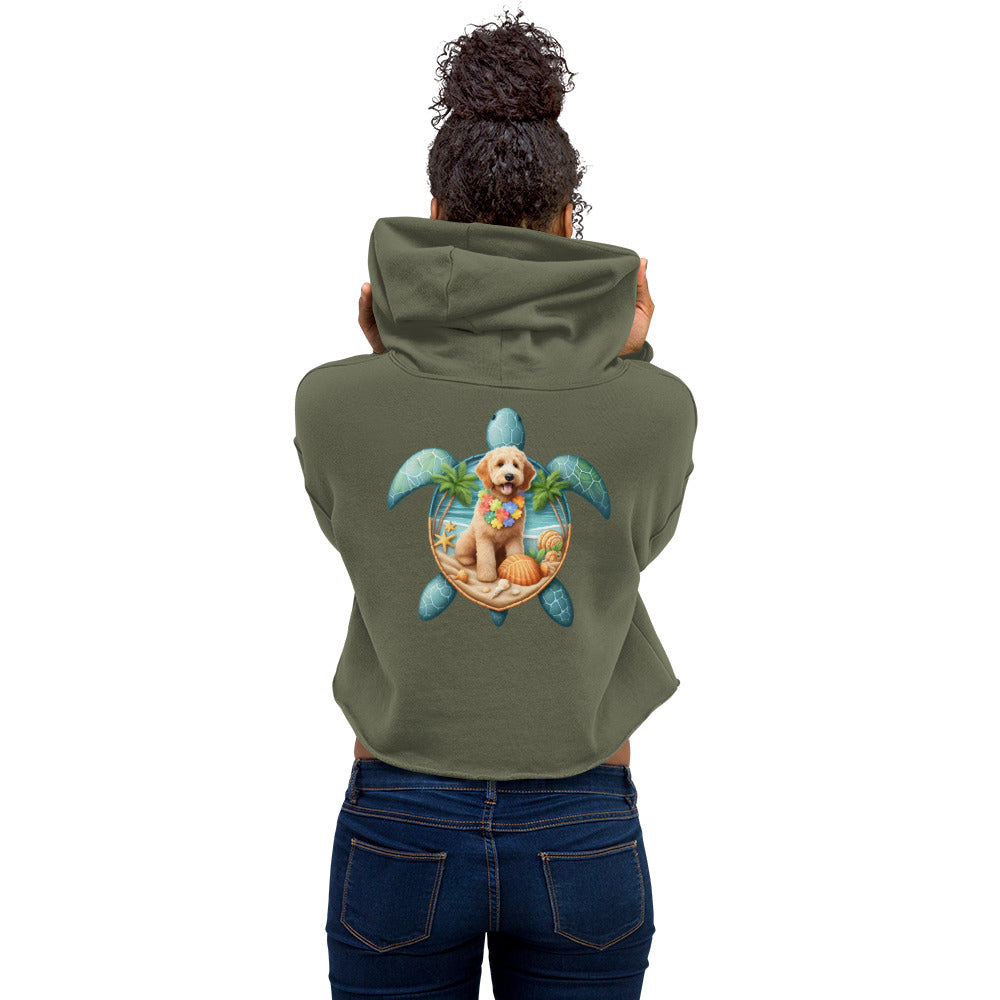 Sea Turtle Doodle Crop Hoodie