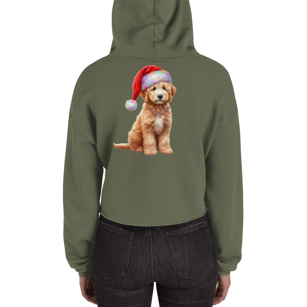 Santa Doodle Puppy Crop Hoodie