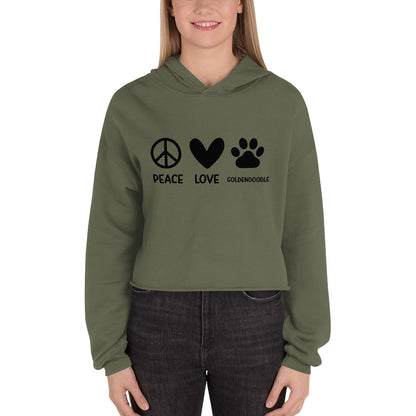 Peace Love Goldendoodle Crop Hoodie