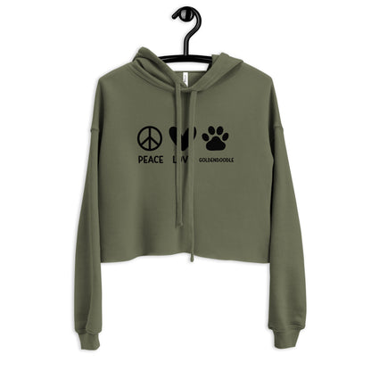 Peace Love Goldendoodle Crop Hoodie