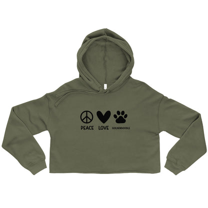 Peace Love Goldendoodle Crop Hoodie