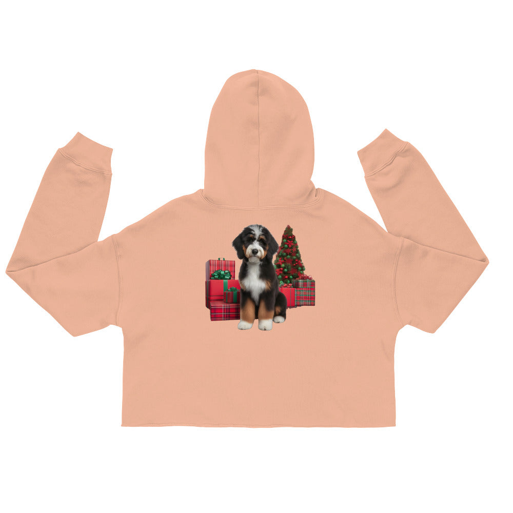 Bernedoodle Christmas Crop Hoodie