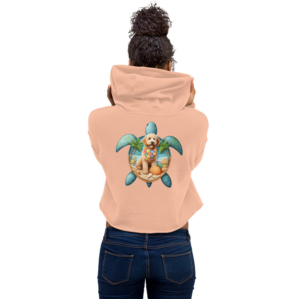 Sea Turtle Doodle Crop Hoodie