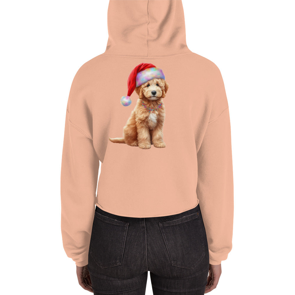 Santa Doodle Puppy Crop Hoodie