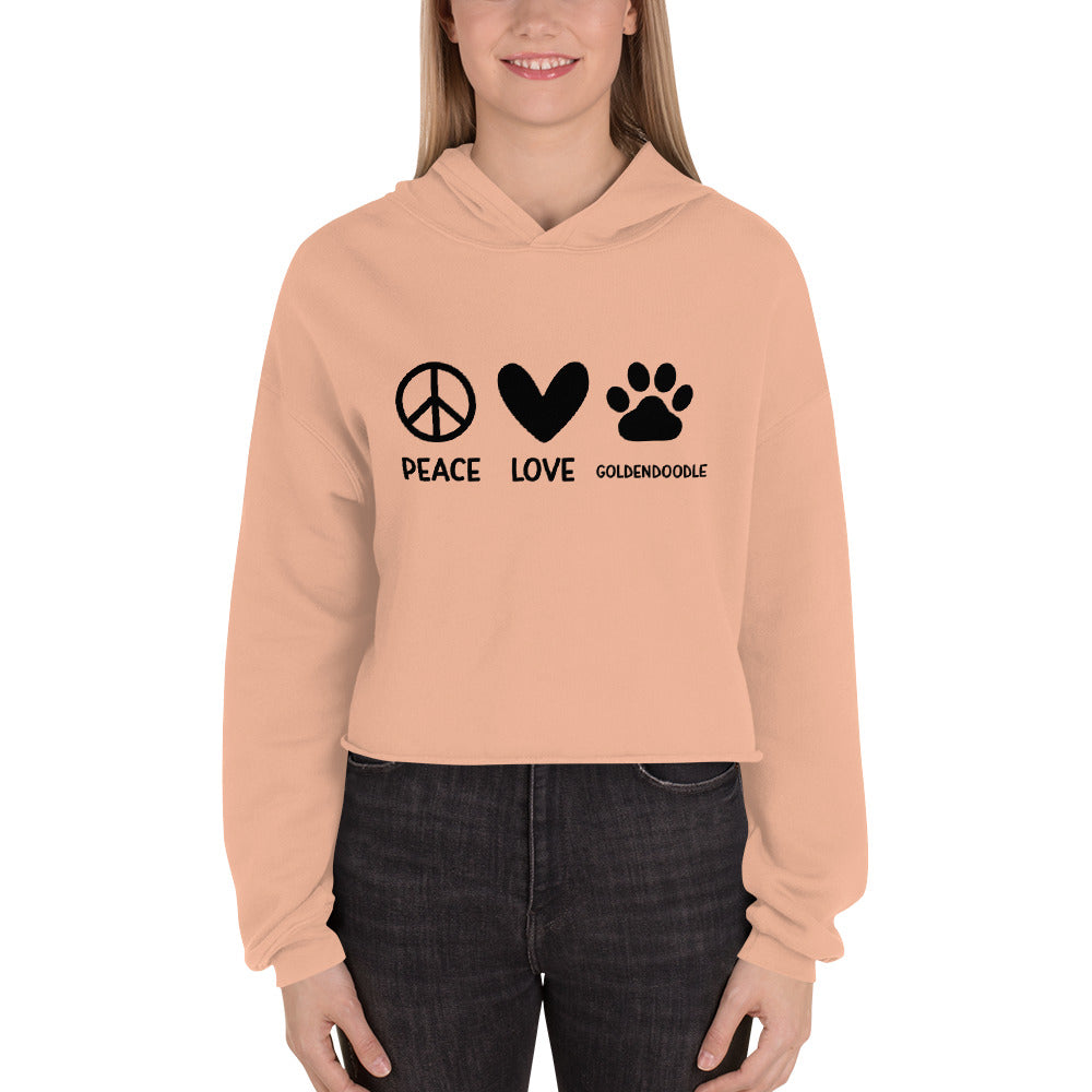 Peace Love Goldendoodle Crop Hoodie