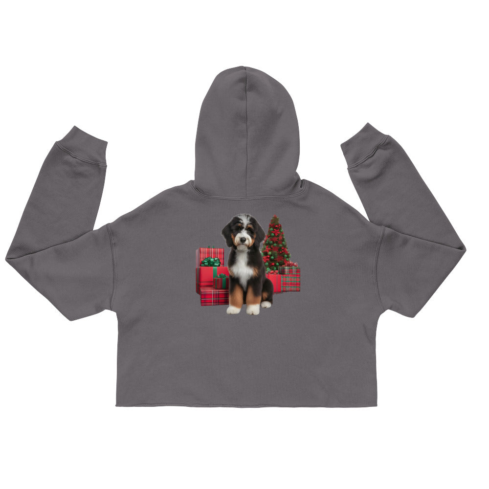 Bernedoodle Christmas Crop Hoodie