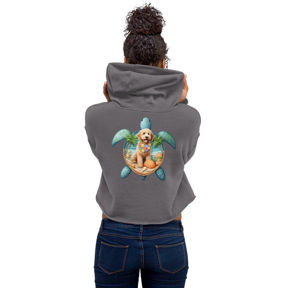 Sea Turtle Doodle Crop Hoodie