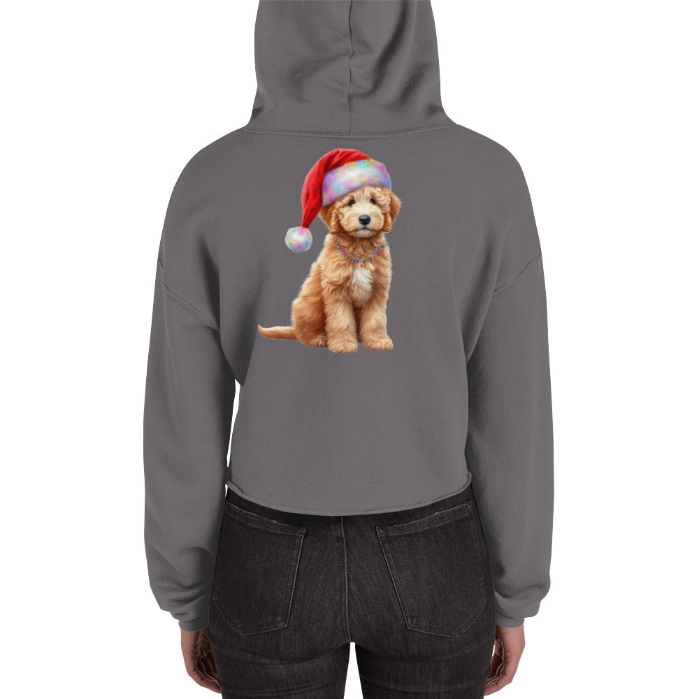 Santa Doodle Puppy Crop Hoodie