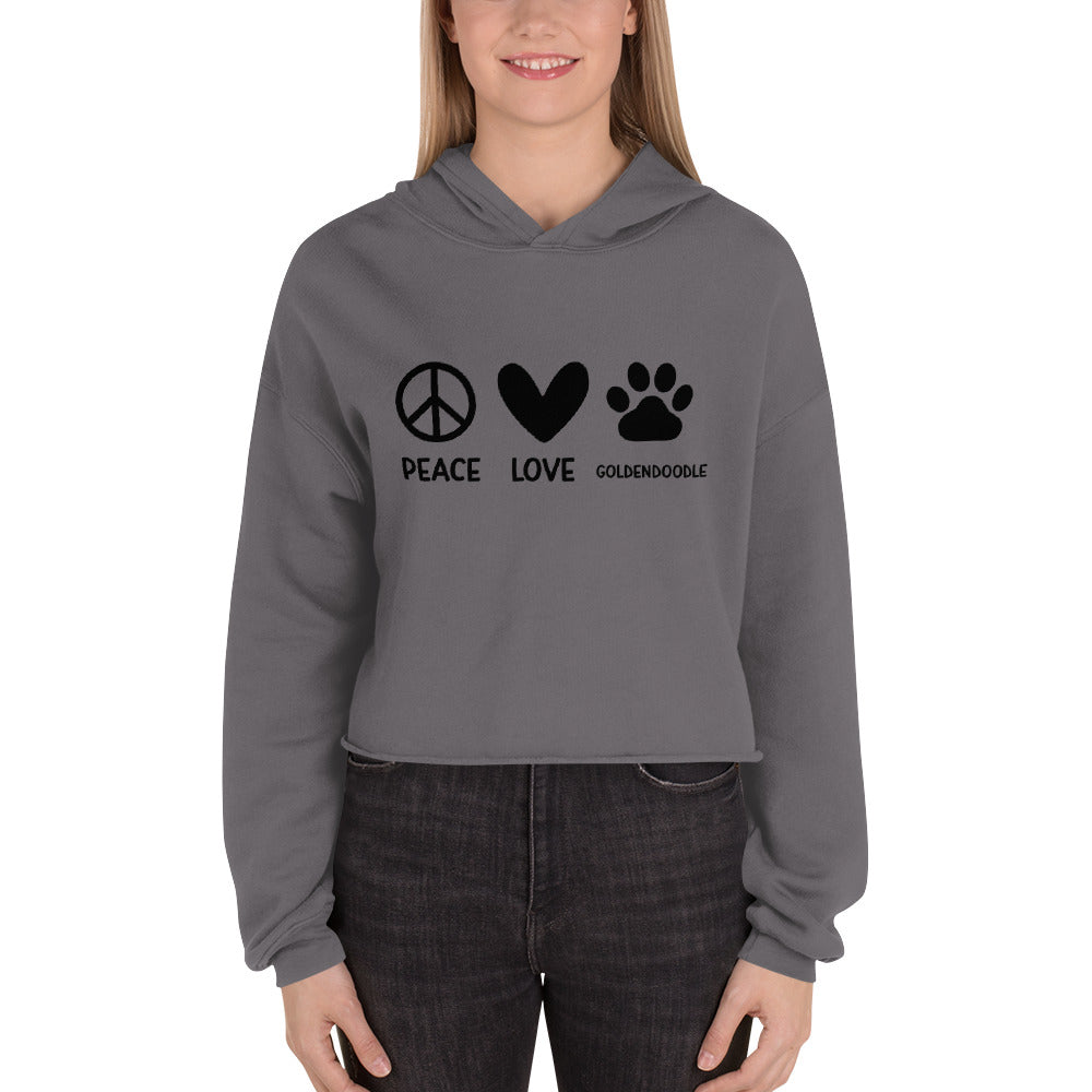 Peace Love Goldendoodle Crop Hoodie