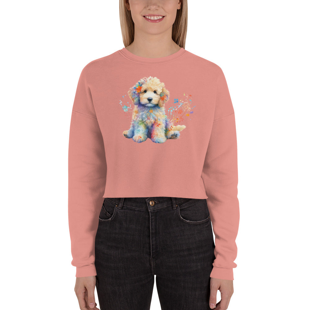 Doodle Watercolor Crop Sweatshirt