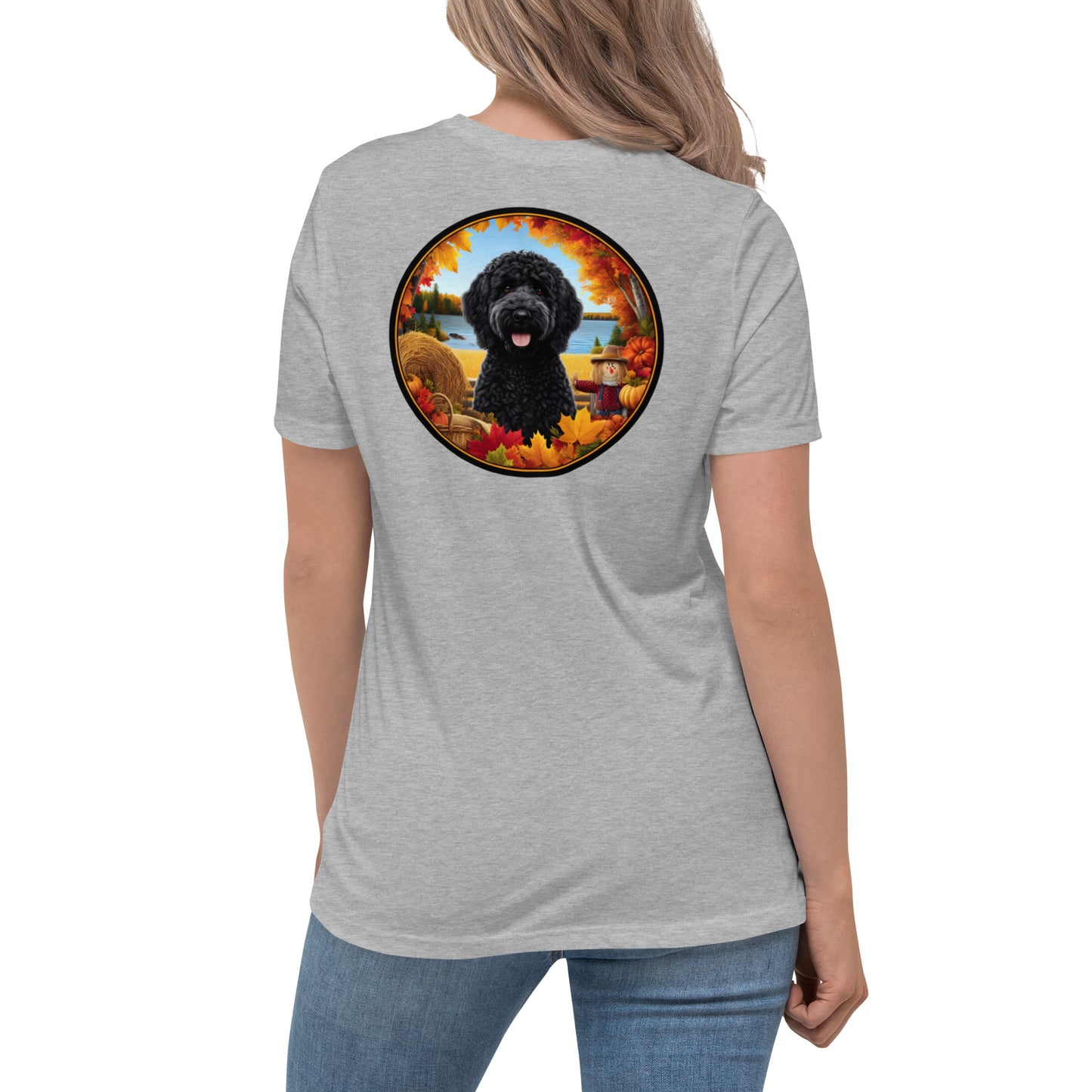 Black Fall Doodle Women's Relaxed T Shirt