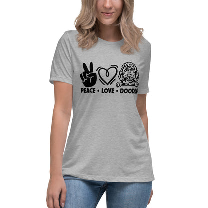 Peace Love Doodle Women's Relaxed T Shirt