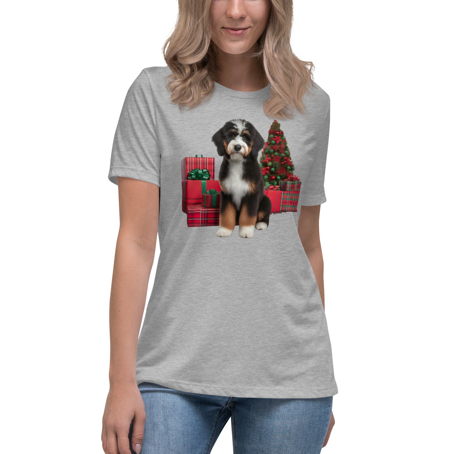 Bernedoodle Christmas Women's Relaxed T Shirt