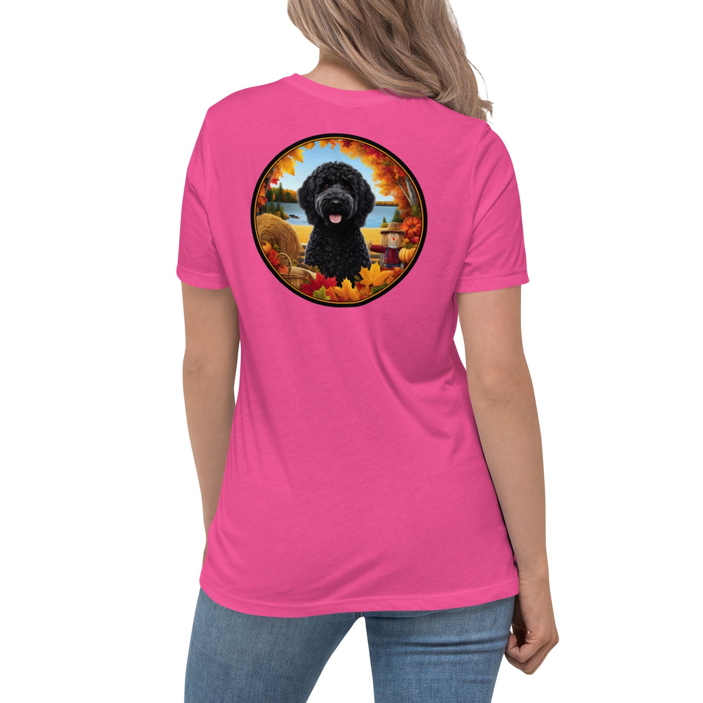 Black Fall Doodle Women's Relaxed T Shirt