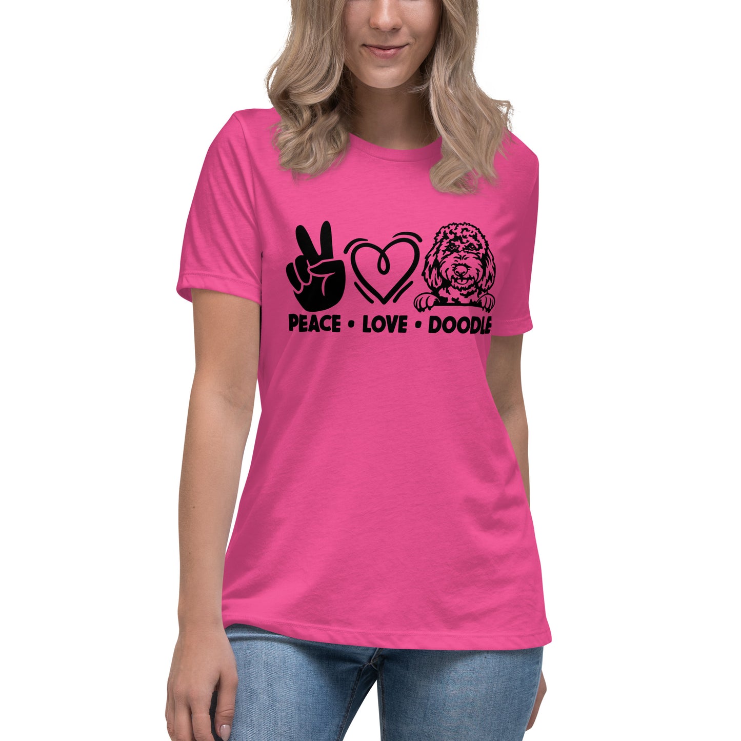 Peace Love Doodle Women's Relaxed T Shirt