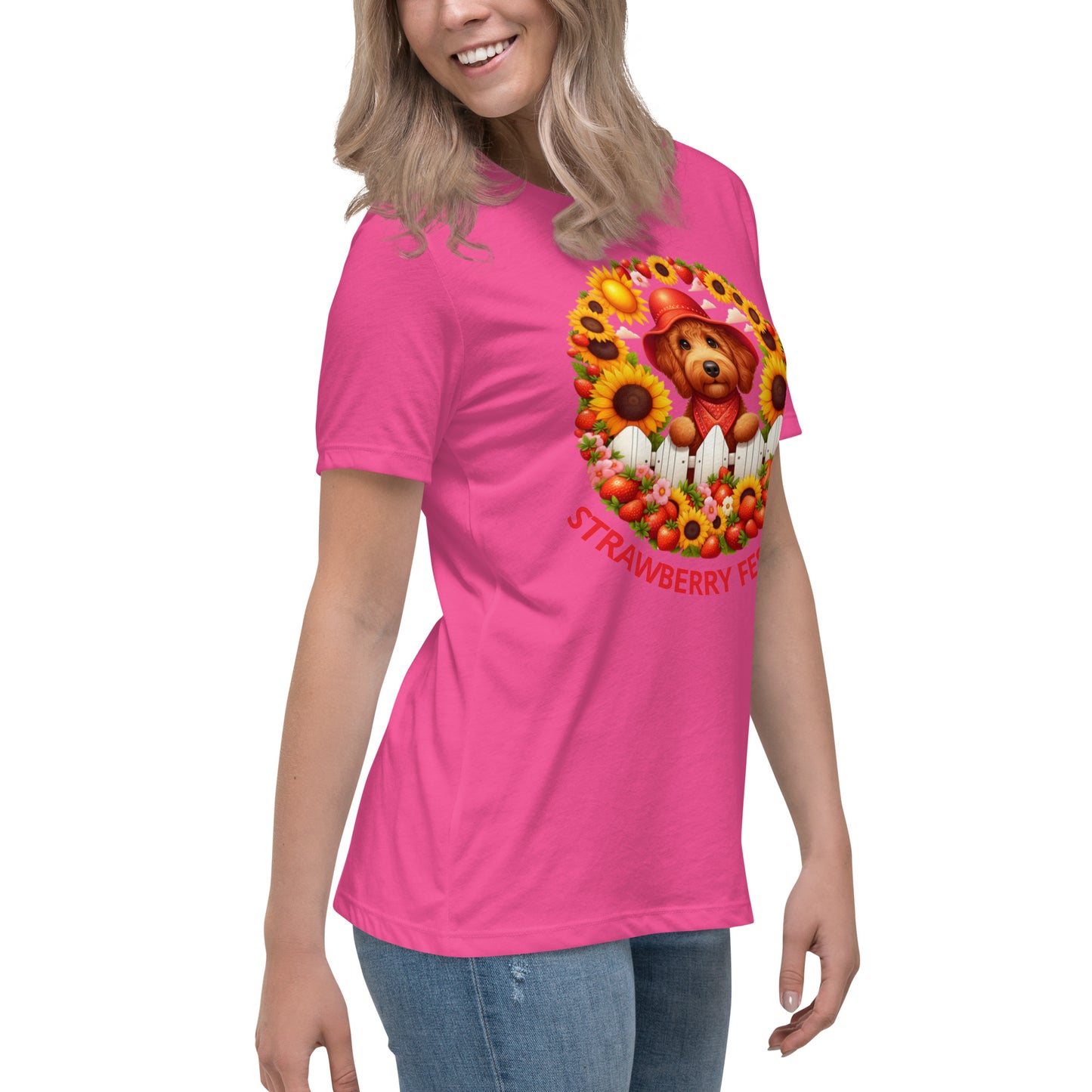 Strawberry Festival Doodle - Women's Relaxed T Shirt