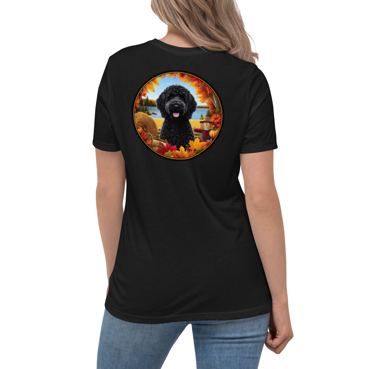 Black Fall Doodle Women's Relaxed T Shirt