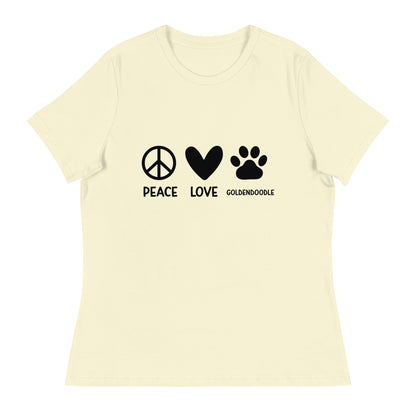 Peace Love Goldendoodle Women's Relaxed T Shirt