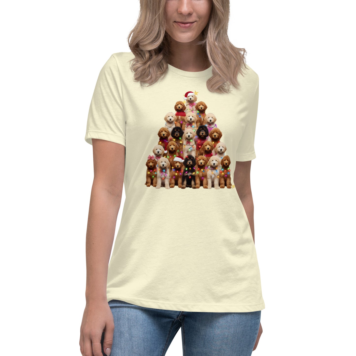 Christmas Tree Doodles w/Lights Women's Relaxed T-Shirt