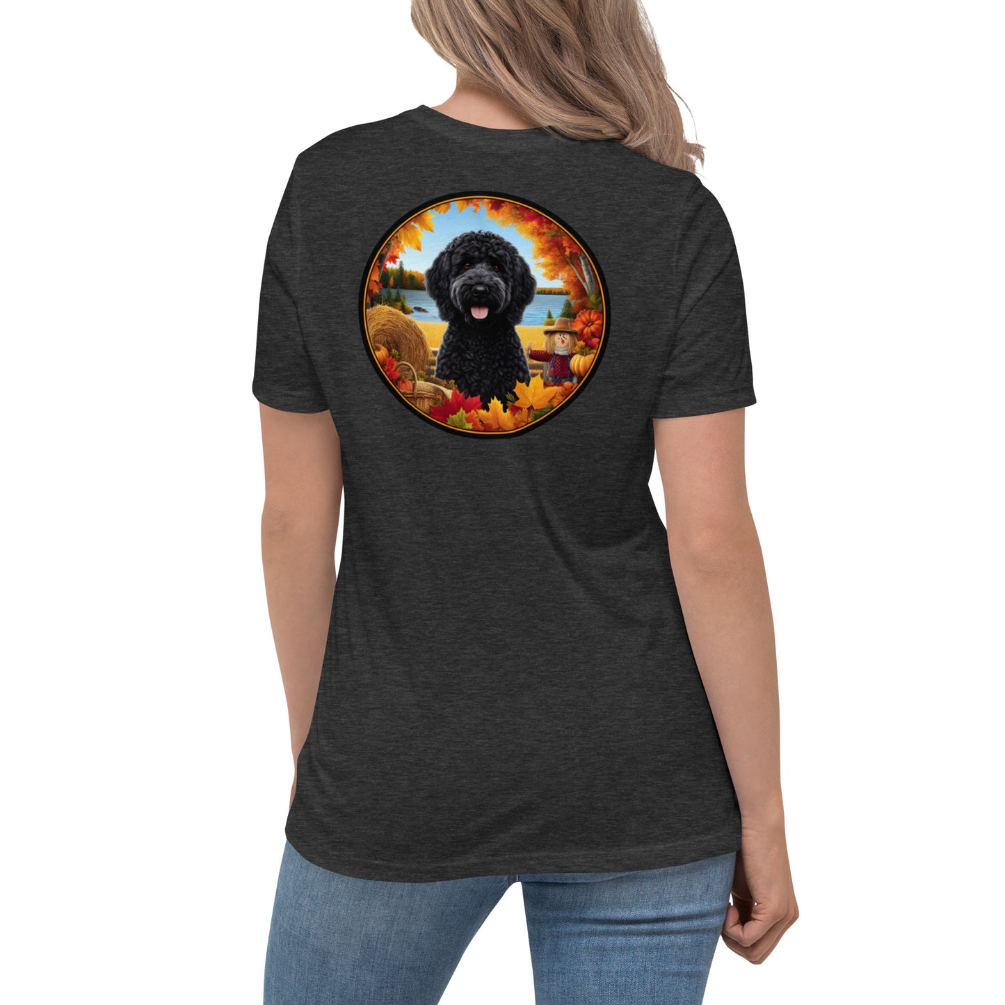 Black Fall Doodle Women's Relaxed T Shirt