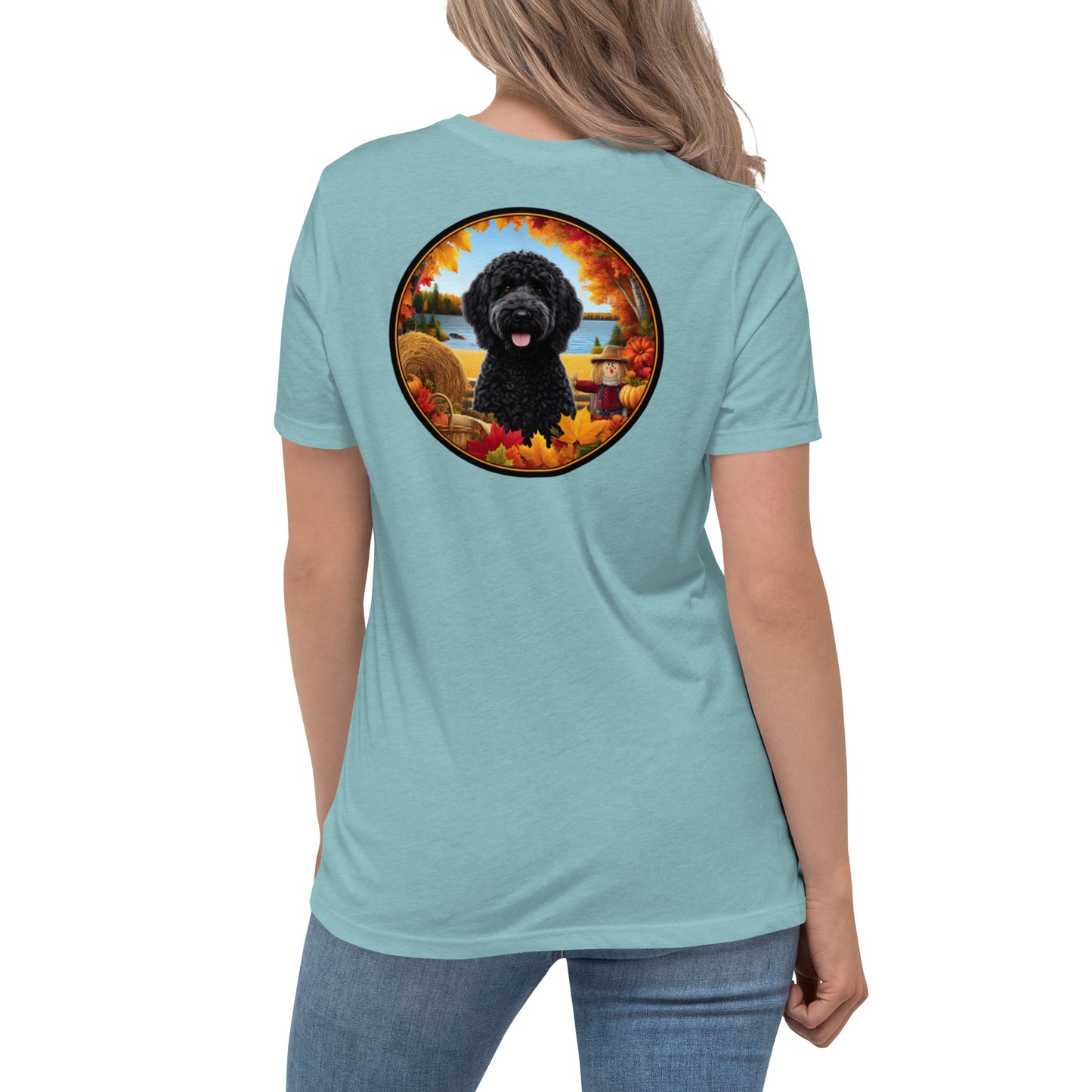 Black Fall Doodle Women's Relaxed T Shirt